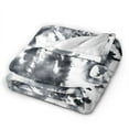 thumbnail image 3 of ZNDUO Lightweight Microfiber Bed Blanket, Ink Tie-dye Text Pattern Super Soft Flannel Cozy Throw Blankets, 60"x50", 3 of 8