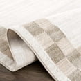 thumbnail image 6 of Hauteloom Azrika Machine Washable Contemporary Checkered Runner Rug - Modern Geometric Carpet for Living Room, Bedroom, Dining Room - Dark Brown, Beige, Dark Beige - 7'10" x 10' (8x10 Rug), 6 of 13