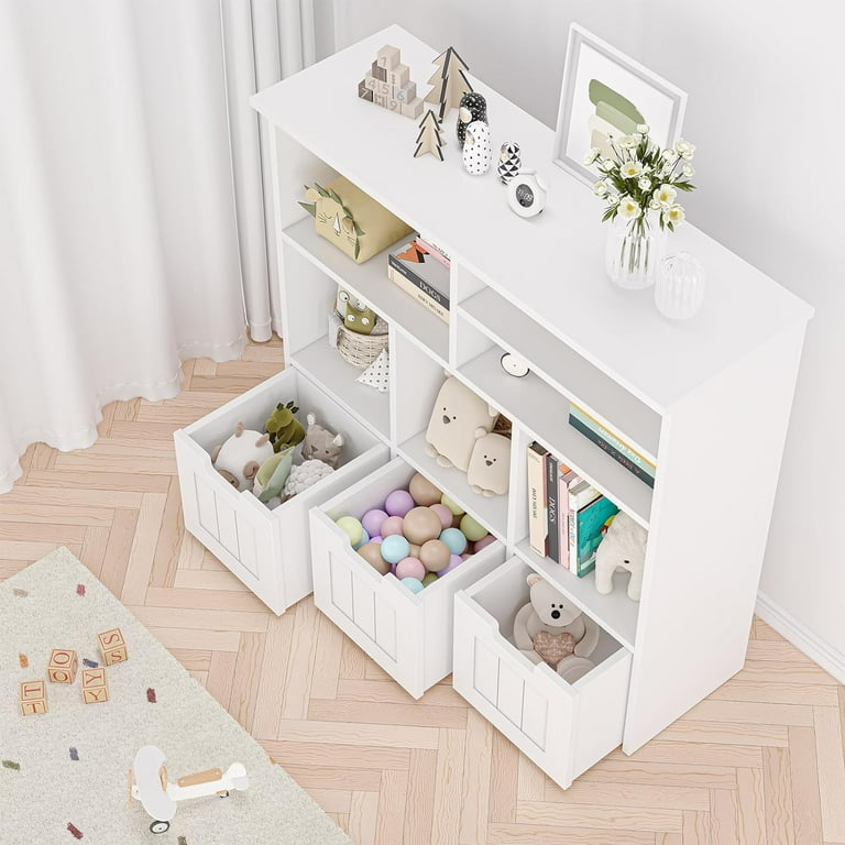 Kids Toy Storage Organizer 3-layer Toy Storage Cabinet