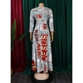 thumbnail image 6 of Women's Fall Midi Dress Long Sleeve Casual Crew Neck Smocked Long Dress, 6 of 8
