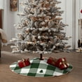 thumbnail image 5 of Salouo Green White Lumberjack Plaid Christmas Tree Skirt 30" Farmhouse Christmas Decorations Snowman Xmas Tree Skirt Tree Mat for Holiday Party Decor, 5 of 8