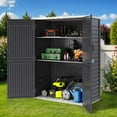 thumbnail image 2 of Uforic Outdoor Storage Shed, 59 Cu Ft Tool Shed Ideal for Garden, Garage & Patio, Lockable Door, Dark Gray, 2 of 9