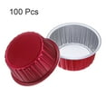 thumbnail image 3 of Red Cupcake Cups, 100packs 66x36x85mm Aluminum Foil Standard Cupcake Liners, 3 of 6