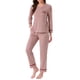 thumbnail image 4 of INSPIRAR CHIC Pijamas de Algodón para Mujeres, Conjuntos de Ropa de Dormir de Manga Larga con Pantalones y Bolsillos, Talla XS, Rosa, 4 of 6