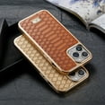 thumbnail image 4 of TECH CIRCLE Ultra Slim Case Snakeskin Pattern PU Leather Case with Python Pattern Gold Plating TPU Bumper Shockproof Case For iPhone 13 Pro Max,White, 4 of 5
