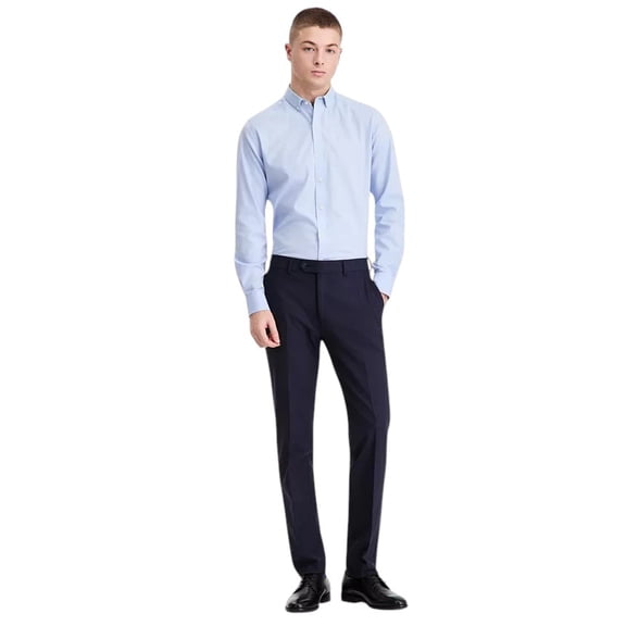 Tommy Hilfiger Mens Modern fit Dress Pants 38 / 34 Navy Blue Solid Stretch Linen