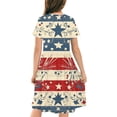thumbnail image 4 of Amidoa Girl Dresses 4th of July Short Sleeve Swing A-Line Dress Summer Casual Sundress for Kids Multicolor Size 13, 4 of 9