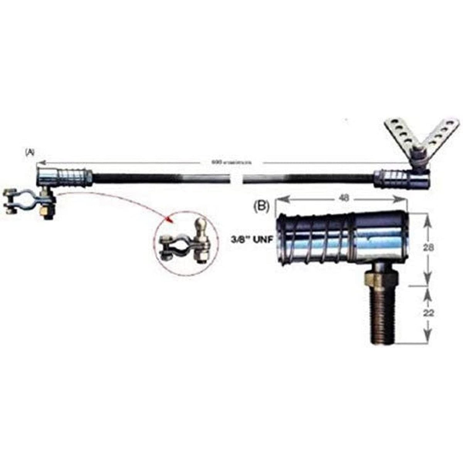 Outboard Kicker Motor Steering Kit, Connects your outboard trolling