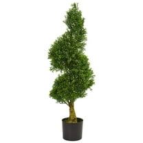 Nearly Natural 4 ft. Spiral Boxwood Artificial Tree, UV Resistant (Indoor/Outdoor)