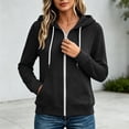 thumbnail image 7 of Guluxicc Womens Hooded Jacket with Pockets Full Zip Drawstring Long Sleeve Solid Jackets for Everyday Fall Winter, 7 of 7