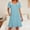🔥 Light Blue, variant on Sentmoon Prom Dresses for Women Modest Dress Summer 2026 Solid Color Short Sleeve Square Neck Pleated Loose Fit Tunic Dress with Pockets for Festival and Music Event S-XXL