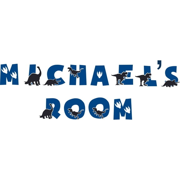 Many Dino Dinosaurs Toys Rex Trex Customized Wall Decal - Custom Vinyl Wall Art - Personalized Name - Baby Girls Boys Kids Bedroom Wall Decal Room Decor Wall Stickers Decoration Size (15x30 inch)