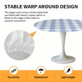 thumbnail image 6 of Buffalo Check Watercolor Blue Elastic Fitted Round Table Cover Plaid Farmhouse Waterproof Outdoor Tablecloth for Holiday Party, Picnic, Patio & Dining Fits Tables Up to 55"-60", 6 of 8