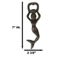 thumbnail image 3 of Ebros Rustic Heavy Duty Cast Iron Nautical Mermaid Soda Beer Bottle Opener 7" H, 3 of 9