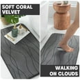 thumbnail image 4 of CHAKME Set of 3 Absorbent Memory Foam Bath Mat Set Bathroom Rugs, Ocean Ripple Dark gray, Large 20"x32", Small 17"x24", Contour 24"x20", 4 of 8
