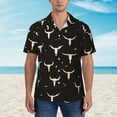 thumbnail image 2 of Disketp Hawaiian Shirts For Men,Cow Skulls Print Mens Casual Short Sleeve Button Down Shirts Beach Shirt, 2 of 7