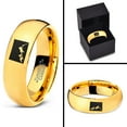 thumbnail image 4 of Tungsten Colorado The Centennial State Mountains Band Ring 7mm Men Women Comfort Fit 18k Yellow Gold Dome Polished, 4 of 4
