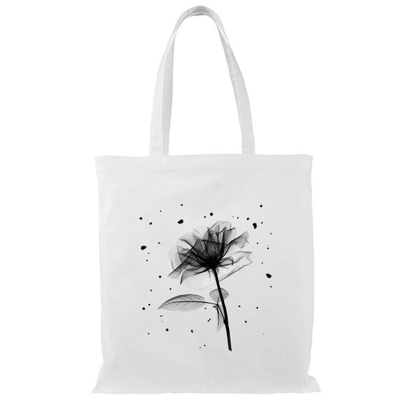 Smartprints Monochrome Rose Art Tote Bag - Image by Shutterstock, One Size Cotton Canvas Tote Bag