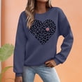 thumbnail image 2 of ZSQDM Women's Hoodless Sweatshirt Women's Oversized Turtleneck Sweaters Cowl Neck Winter Slouchy Loose Knit Sweaters Women's Sweatshirt with Print Crew Neck with Heart Motif and Letter Print (Xxl), 2 of 5