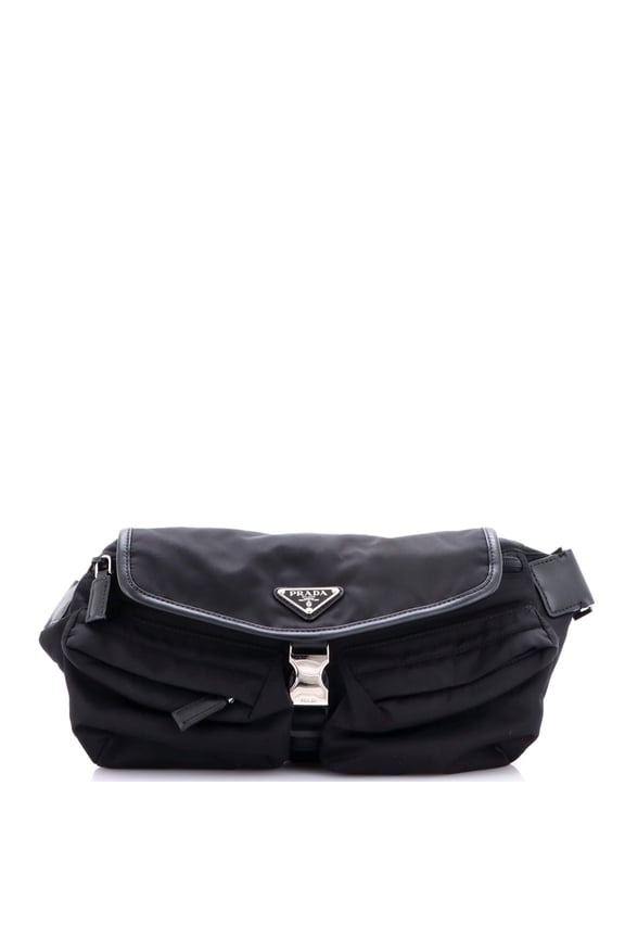 Pre-Owned Double Front Pocket Belt Bag Re-Nylon By Rebag