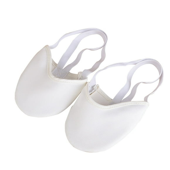 Zapatillas de baile de media suela para mujer, ejercicio suave, gimnasia rítmica, zapatillas, antideslizantes, zapatos de danza del vientre para adultos (blanco, L)