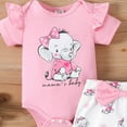 thumbnail image 5 of eczipvz 3 Months Baby Girl Clothes Romper Shorts Set Floral Summer Outfits Cute Baby Clothes Girl Pink,6-9 Months, 5 of 6