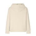 thumbnail image 5 of Gubotare Oversized Zip Up Hoodie Women Fleece Quarter Zip Pullover Sweatshirts Casual Long Sleeve Top Fall Clothes Womens Oversized Sweatshirt (Beige,XL), 5 of 7