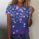 thumbnail image 2 of Tops de Ajuste Suelto para las Mujeres Impreso Manga Corta Suéter Camiseta Cuello Redondo Blusa Casual, Top de Moda para el Uso Diario Y las Salidas, 2 of 6