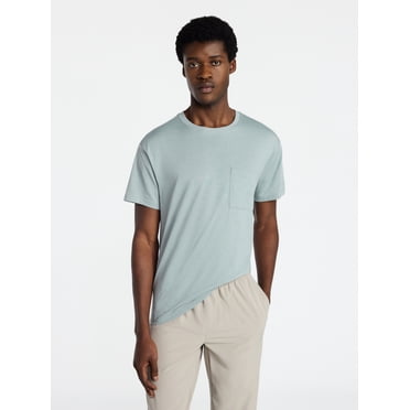Athletic Works Men's and Big Men's Tri Blend Pocket Tee, Sizes XS-4XL