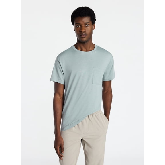 Athletic Works Men's and Big Men's Tri Blend Pocket Tee, Sizes XS-4XL