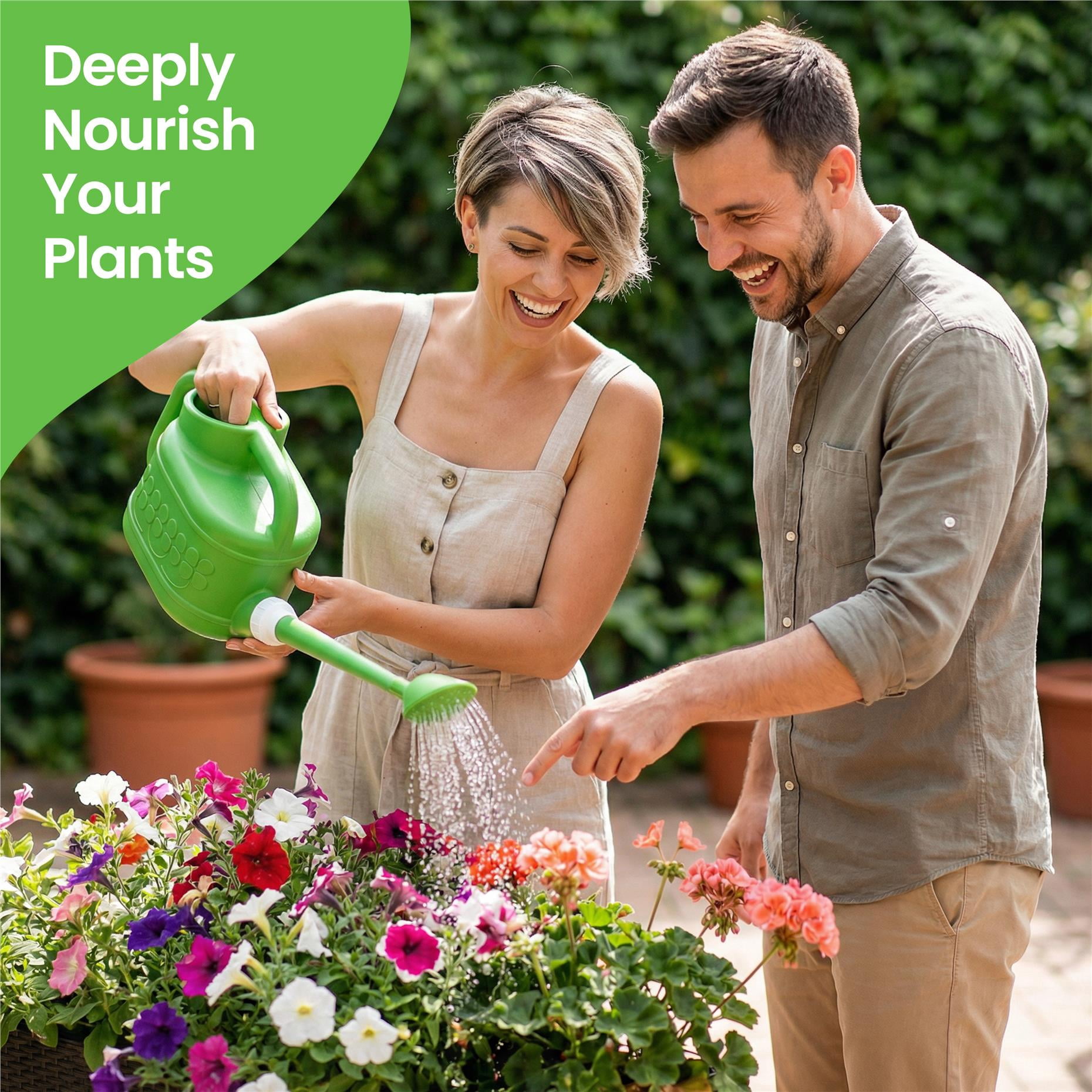 Plastic 1-Gallon Watering Can with Spout and Handle for Indoor & Outdoor Plant Care & Maintenance