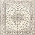 thumbnail image 1 of Ahgly Company Machine Washable Indoor Square Traditional Lemon Chiffon Beige Area Rugs, 5' Square, 1 of 7