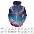 thumbnail image 2 of Pink Roses, Butterfly, Moonlit Beach Men's Women Vintage 3D Hooded Sweatshirt - All-Season Loose Fit Streetwear, 2 of 6