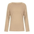 thumbnail image 5 of Fesfesfes Girls Long Sleeve Crewneck Sweatshirt Pullover Tops with Pocket Soft Comfortable Loose Casual Everyday Wear for School Play Vacation Sports(Khaki#4,6-7 Years), 5 of 6