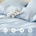 thumbnail image 6 of JOLUSERE 3-Piece Soft Breathable Gingham Duvet Cover King Set，Blue White Plaid Checkered Bedding Cover, 6 of 13