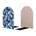 thumbnail image 2 of Lsque Blue and White Butterflies Printed Wood Bookends,Non-Skid Bookend for Shelves,Heavy Duty Support Bookends,Non-Slip Foam Pads for Office, Home, and Library,1 Pair, 2 of 8