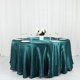 thumbnail image 1 of Mantel redondo de satén BalsaCircle de 120 pulgadas, color verde azulado pavo real, 1 of 8