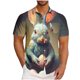 thumbnail image 1 of Blusa y camisa de manga corta con cuello vuelto para hombre, blusa informal de moda con cuello vuelto, blusa estampada de manga corta con botones, blusa de poliéster para hombre, 1 of 5