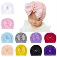 thumbnail image 2 of Forzero European And American Infant Solid Color Bow Rhinestone Cap, 2 of 5