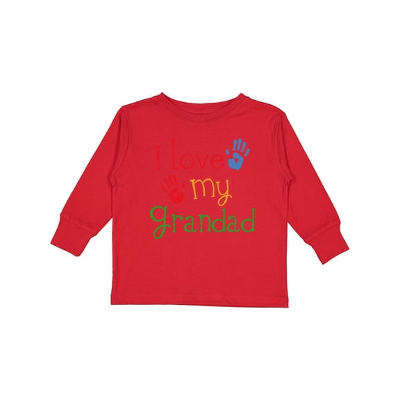 Inktastic Grandad Grandkids Handprints Boys or Girls Long Sleeve Toddler T-Shirt