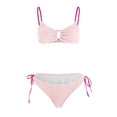 thumbnail image 6 of GEWSEY Womens Sexy 2 Piece Bikini Sets Cheeky High Cut Bathing Suit Color Block Textured U-Wire Swimsuits 2026 (Pink, XL), 6 of 8