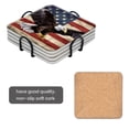 thumbnail image 2 of BaHomeck Drink Coasters Set Of 4 With Holder Bald Eagle With Spread Wings Flying In Front Of American Flag Water Absorbent Ceramic Coasters Tabletop Protection,Suitable For Various Cup,Home Decor, 2 of 4