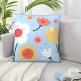 thumbnail image 6 of ZICANCN Lovely Blue Flowers Throw Pillow Covers, Bed Couch Sofa Knit Decorative Pillow Covers for Living Room Farmhouse, 20"x20", 6 of 8