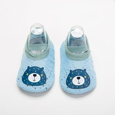 

TOWED22 Baby Sneaker Animal Kids Boys Socks Barefoot Shoes Socks Non Slip Girls Floor Cartoon Pattern Mesh Shoes Light Blue