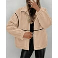 thumbnail image 7 of PRETTYGARDEN Fleece Jacket Women Sherpa Oversized Zip Up Fall Jackets Winter Coats Faux Fur Warm Outwear Fashion Clothing, 7 of 7