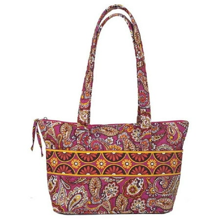 stephanie dawn quilted paisley tote zip sunset