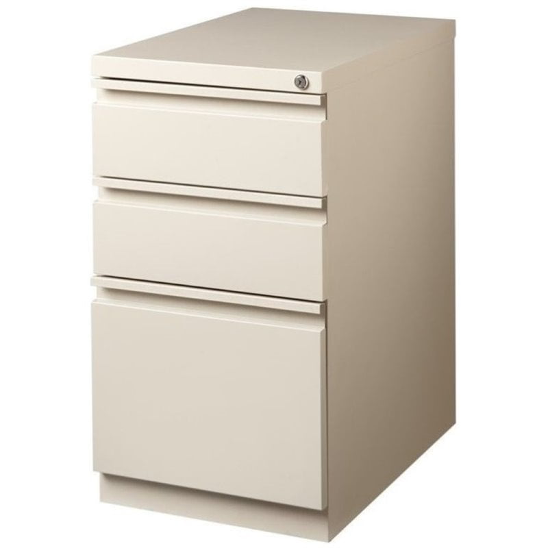 Pemberly Row 3 Drawer Mobile Pedestal Letter File Cabinet with Key Lock in Black 