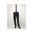 thumbnail image 3 of Men's MANTONI Flat Front Pants 100% Wool Super 140's Classic Fit 40901 Navy Blue, 3 of 7