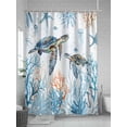 thumbnail image 5 of Shower Curtain Ocean Turtle Shower Curtains for Bathroom, Waterproof Polyester Shower Curtain Set with Hooks, Stall Long Size 54"x78" Starfish Coral Blue, 5 of 6