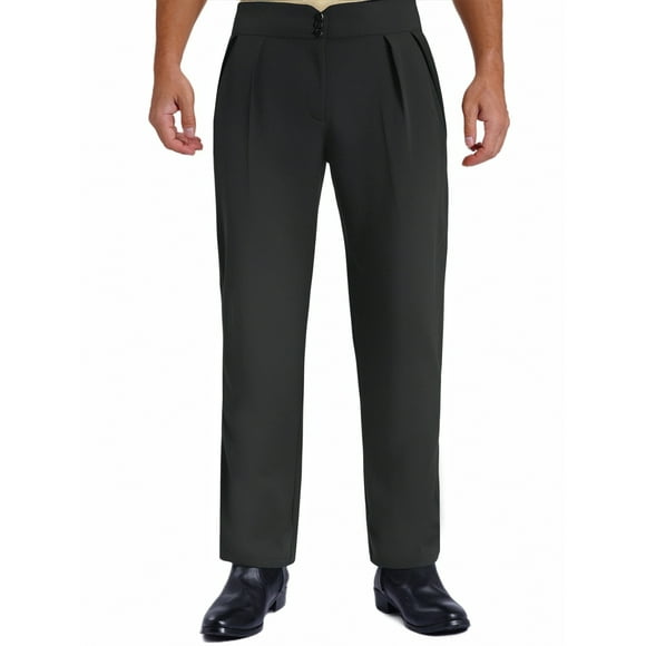 Jelory Pantalon de Danse Latine pour Homme Taille Haute Pantalon d'Entraînement de Danse de Salon Pantalon Pantalon Moderne Tango Samba Tenue de Danse Noir P